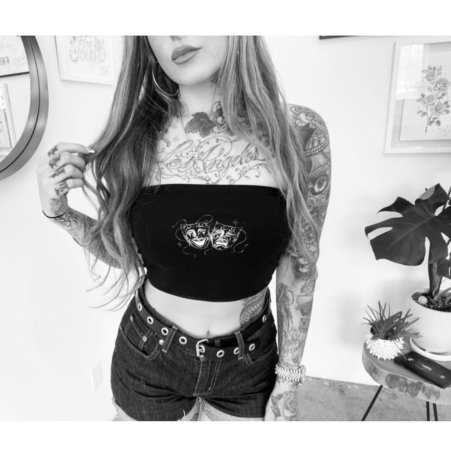 comedy tragedy tube top